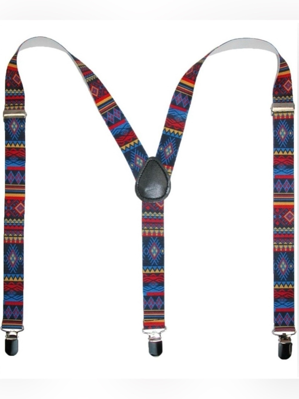 NWT Aztec Print Suspenders Y-Back Adjustable 1” Unisex Southwestern Festival New